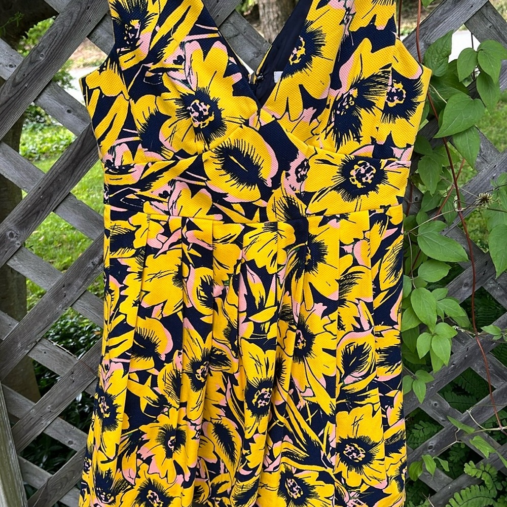 Jcrew Yellow Pattern Dress - image 1